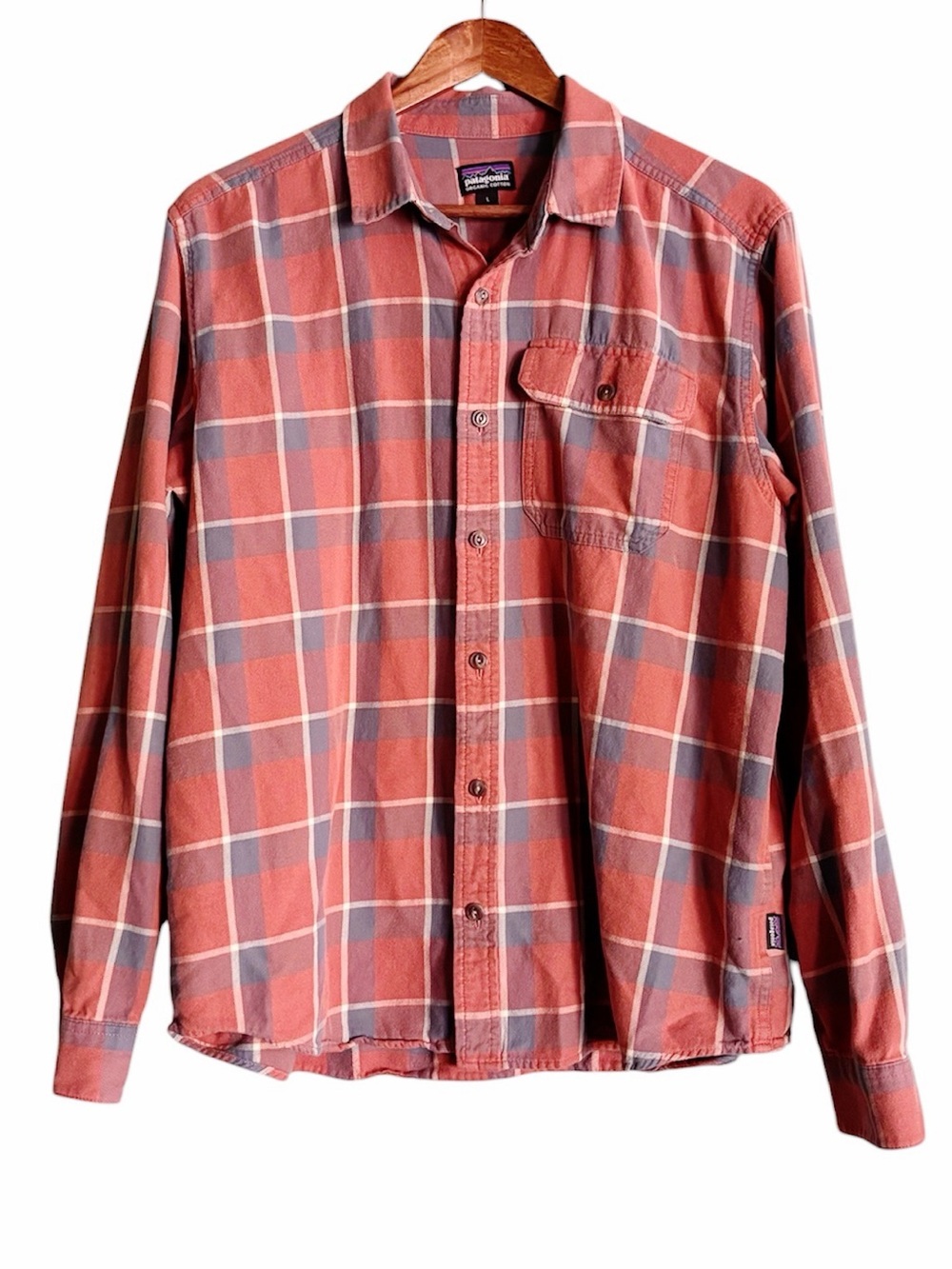 Patagonia Organic Cotton Button Down Flannel Size Large
